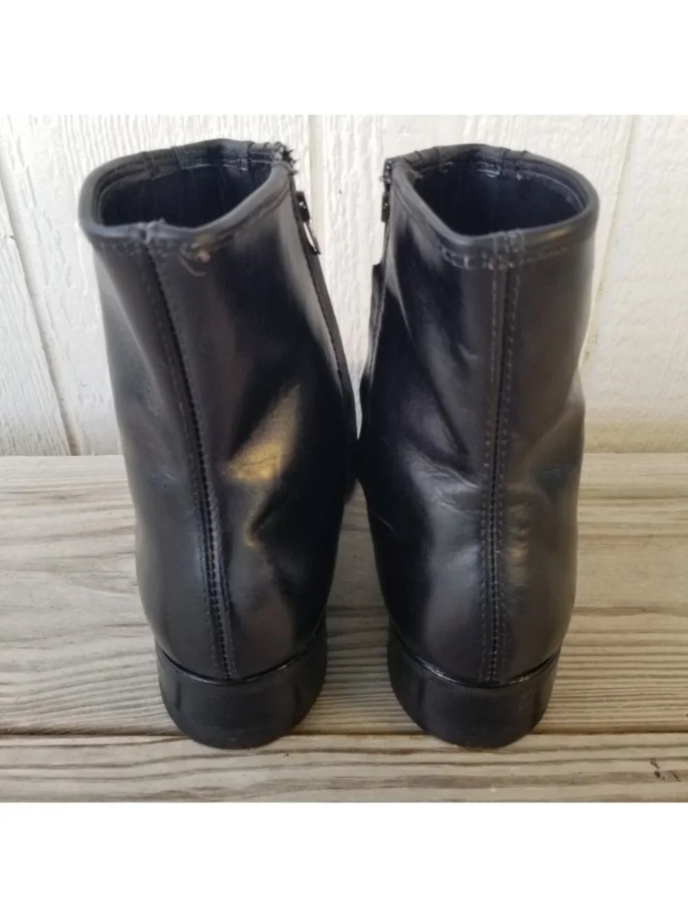 Lehigh Classic Mens Black Leather Ankle Side Zip Boots Steel Toe 9 E 1830 USA